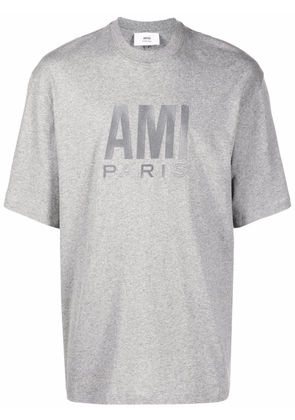 AMI Paris embroidered-logo organic cotton T-shirt - Grey