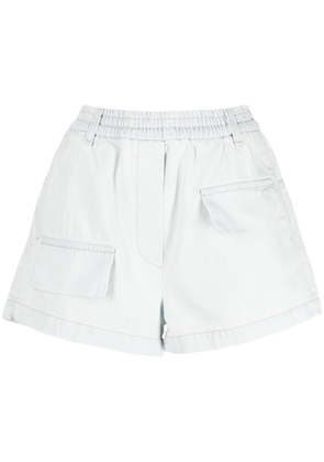 Tela mid-rise cotton mini shorts - Blue