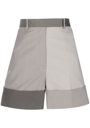 Thom Browne panelled high-waisted shorts - Grey