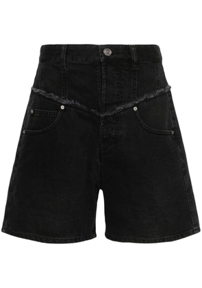 ISABEL MARANT frayed-detail denim shorts - Black