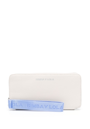 Bimba y Lola logo-lettering leather wallet - White