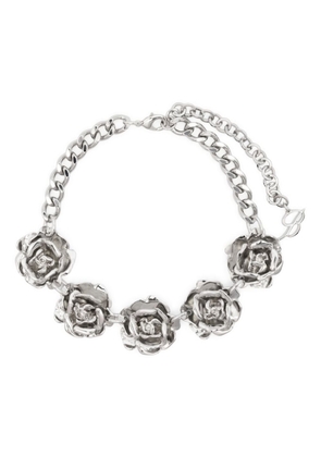 Blumarine rose-charm choker necklace - Silver