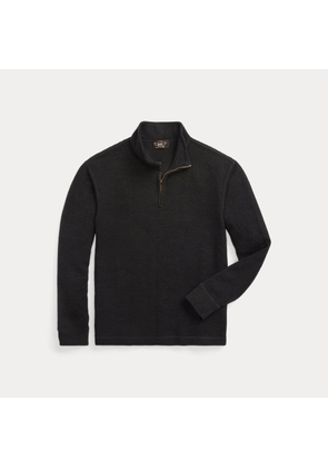 Waffle-Knit Quarter-Zip Pullover