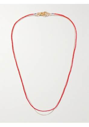 Roxanne Assoulin - The Line Set of Two Gold-Tone and Enamel Necklaces - Men - Red