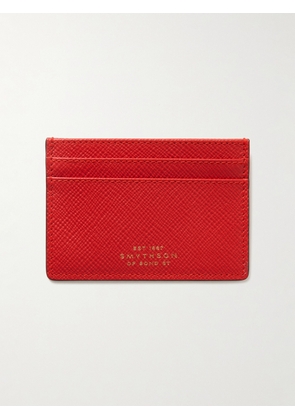 Smythson - Panama Cross-Grain Leather Cardholder - Men - Red