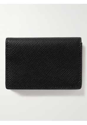 Smythson - Panama Cross-Grain Leather Bifold Cardholder - Men - Black