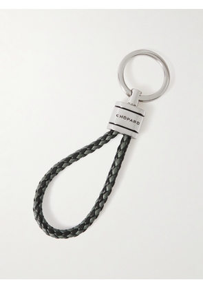 Chopard - Braided Leather and Silver-Tone Keyring - Men - Green