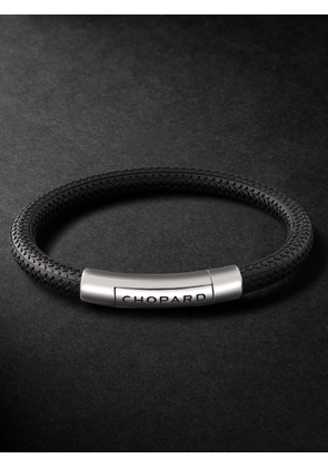 Chopard - Classic Racing Rubber and Silver-Tone Bracelet - Men - Black