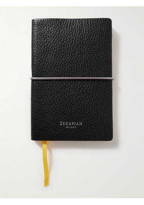 Serapian - Small Logo-Print Full-Grain Leather Notebook - Men - Black