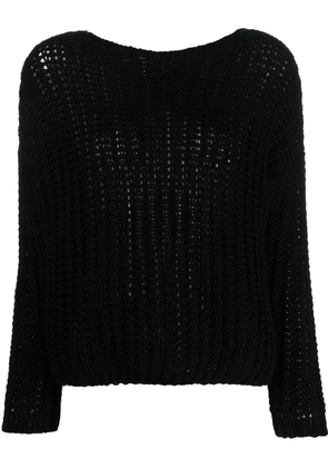 Incentive! Cashmere open-knit cashmere jumper - Black