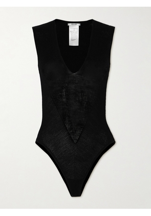 Wolford - Aurora Ribbed Wool Bodysuit - Black - x small,small,medium,large