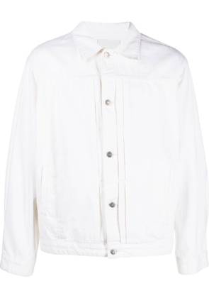 Le 17 Septembre pintuck-detail denim jacket - White