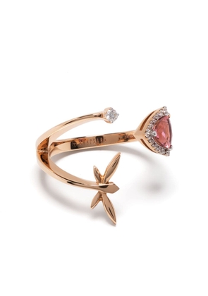Anapsara 18kt rose gold Micro Trinity diamond and tourmaline ring - Pink