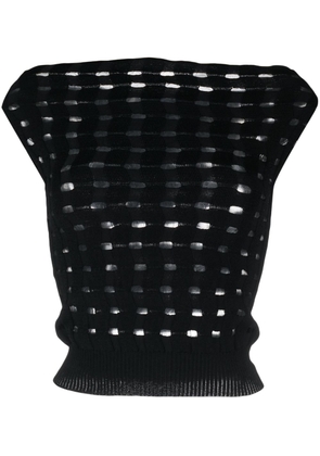 Kiko Kostadinov perforated-design short-sleeve top - Black