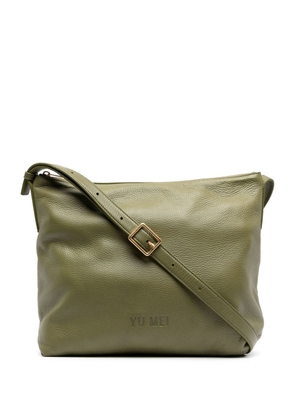 Yu Mei debossed-logo crossbody bag - Green