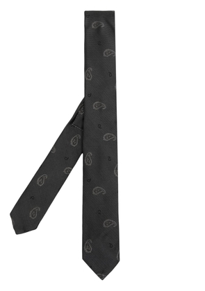 Thom Browne paisley-jacquard silk tie - Grey