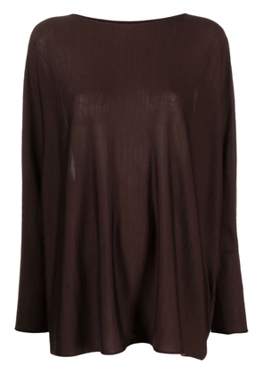 Le Tricot Perugia boat-neck virgin wool blouse - Brown