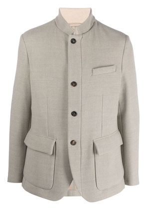 Eleventy stand-up collar single-breasted jacket - Grey