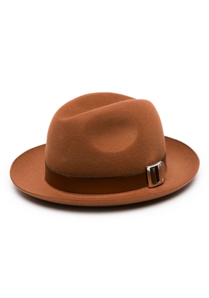 Borsalino buckle-detail wool hat - Brown