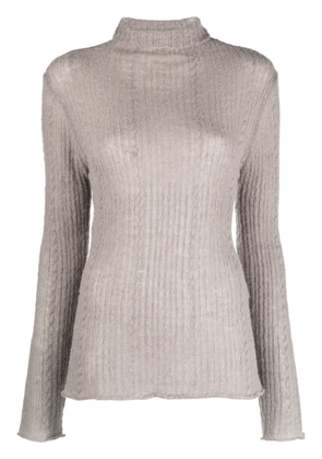 Amomento semi-sheer ribbed-knit jumper - Grey