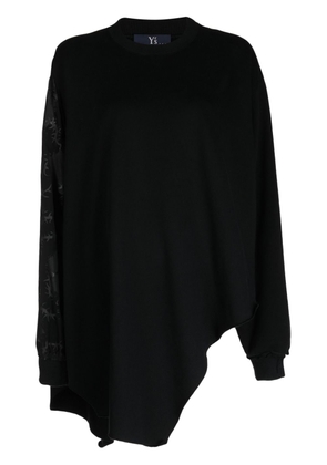 Y's Spikes/Dots-print asymmetric sweatshirt - Black