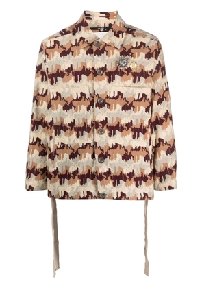 Song For The Mute abstract-print long-sleeved jacket - Neutrals