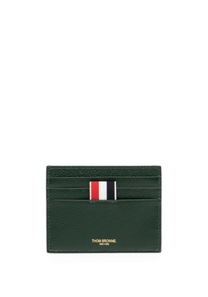 Thom Browne 4-Bar stripe leather cardholder - Green