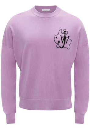 JW Anderson bunny-print fine-knit jumper - Purple