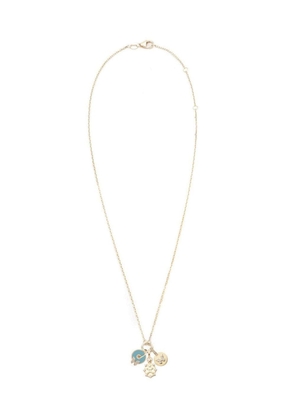 Foundrae 18kt yellow gold Aqua Butterfly diamond pendant necklace