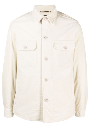 BOSS button-up corduroy shirt jacket - White