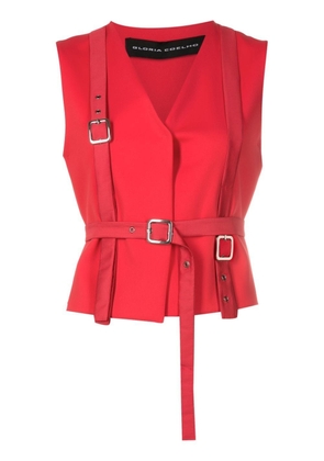 Gloria Coelho buckle-detail V-neck vest - Red