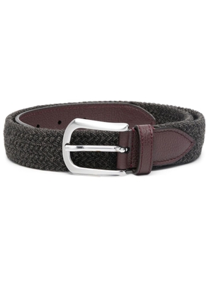 Canali interwoven-design buckle belt - Grey