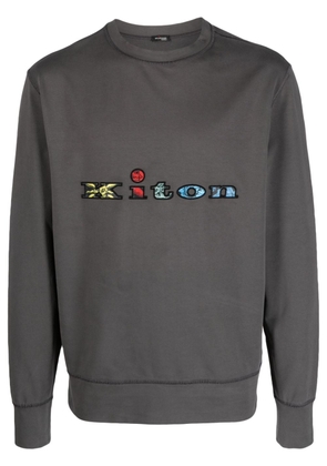 Kiton logo-appliqué jersey sweatshirt - Grey