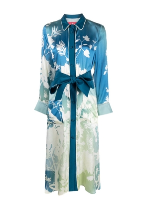 F.R.S For Restless Sleepers floral-print silk shirt dress - Blue