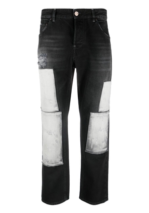 PT Torino patch-detail cropped jeans - Black