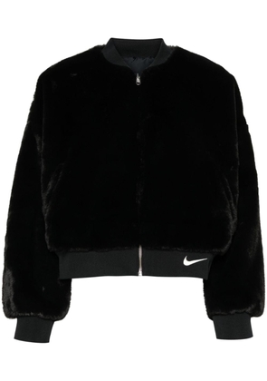 Nike reversible faux-fur bomber jacket - Black