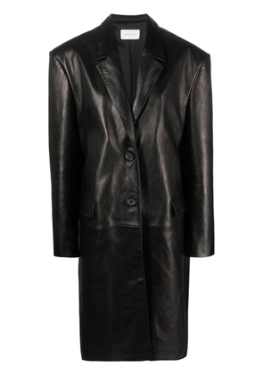 Magda Butrym single-breasted leather coat - Black