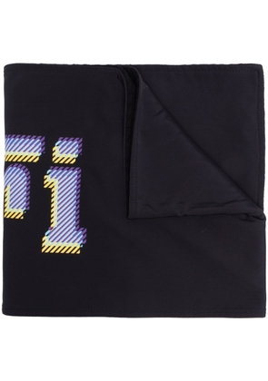 Ferrari logo-print knitted scarf - Black