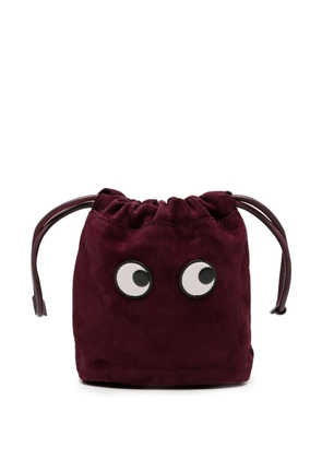 Anya Hindmarch Eyes suede drawstring pouch - Red