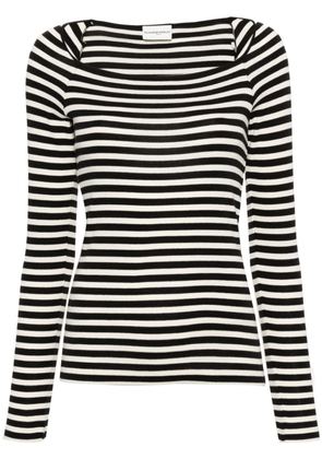 Claudie Pierlot striped-pattern cotton top - Black