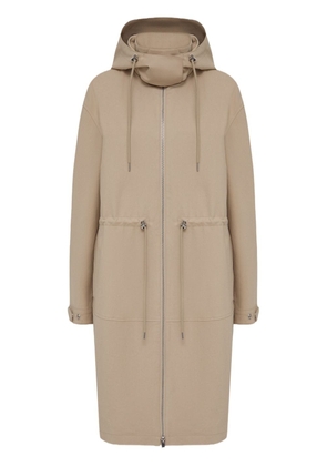 12 STOREEZ zip-up hooded parka coat - Neutrals