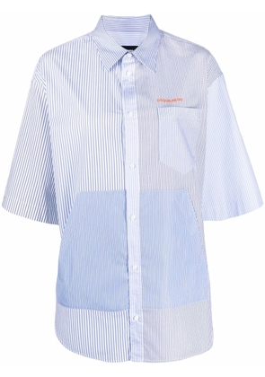 Dsquared2 logo-embroidered striped shirt - Blue