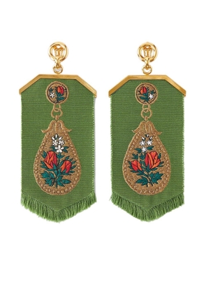 ETRO Fringe embroidered earrings - Green