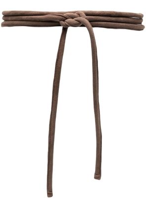 FURLING BY GIANI tie-fastening suede belt - Brown
