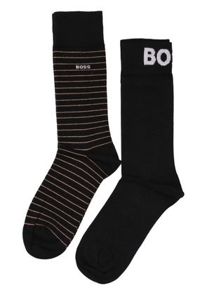BOSS contrast-logo socks (pack of 2) - Black