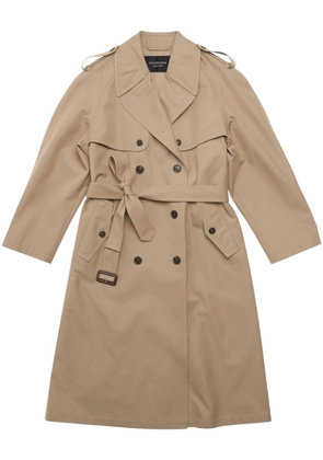 Balenciaga double-breasted trench coat - Neutrals