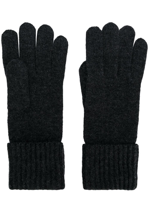 N.Peal cashmere ribbed gloves - Grey