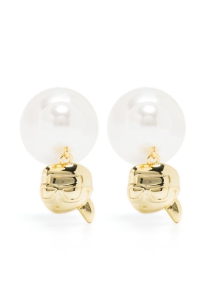 Karl Lagerfeld K/Ikonik 2.0 pearl stud earrings - Gold
