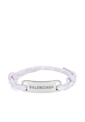 Balenciaga engraved-logo plate bracelet - Purple
