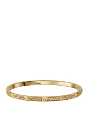 Cartier Small Yellow Gold And Diamond-Paved Love Bracelet